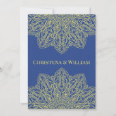 Unity in Bloom Blue Wedding Invitation Kaart (Voorkant)