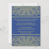 Unity in Bloom Blue Wedding Invitation Kaart (Achterkant)