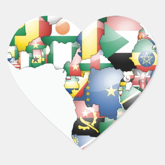 Unity in Diversity: het Collectie van de Afrikaans Hart Sticker (Voorkant)