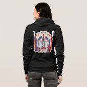 Unity in Faith: een patriottisch denim jasje voor  Hoodie (Achterkant volledig)