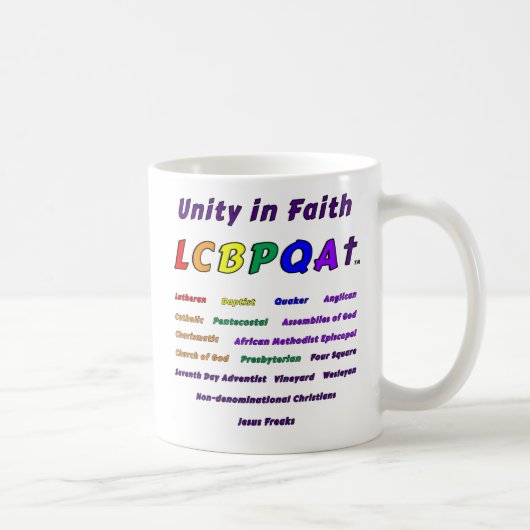 Unity in Faith LCBPQA neemt de regenboog terug Koffiemok (Rechts)