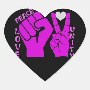 Unity, Love & Peace, Togetherness_ Hart Sticker