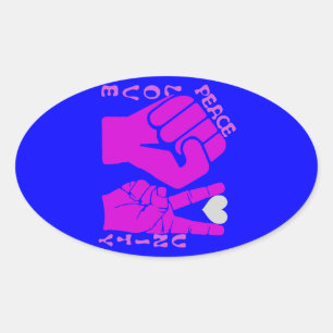 Unity, Love & Peace, Togetherness_ Ovale Sticker
