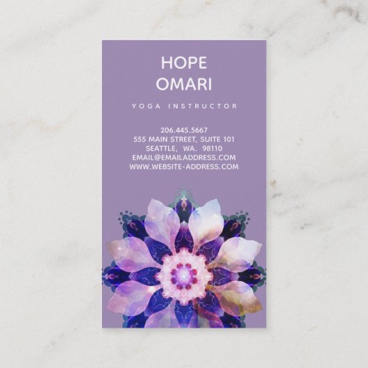 Unity Mandala Visitekaartje (Achterkant)