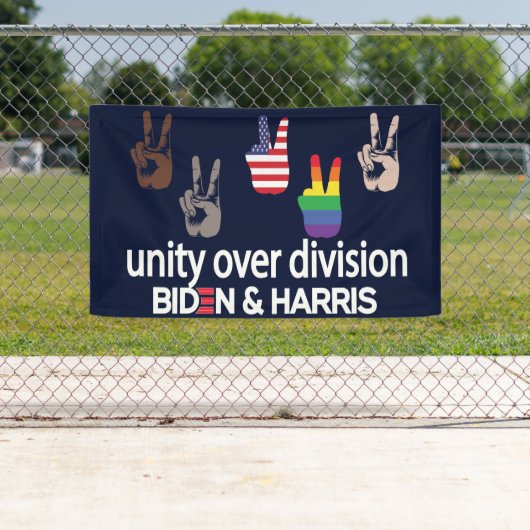 Unity Over Division 2024 Verkiezing Biden Harris Spandoek (Insitu)