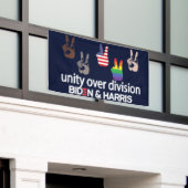 Unity Over Division 2024 Verkiezing Biden Harris Spandoek (Buitenkant Gebouw)
