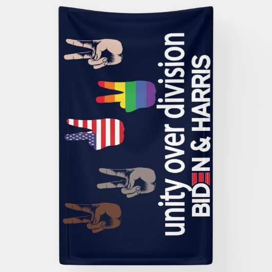 Unity Over Division 2024 Verkiezing Biden Harris Spandoek (Verticaal)