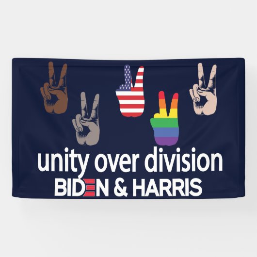 Unity Over Division 2024 Verkiezing Biden Harris Spandoek (Horizontaal)
