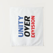 "Unity over Division" Blauw Rood Wit Zwart Wandkleed (Voorkant)