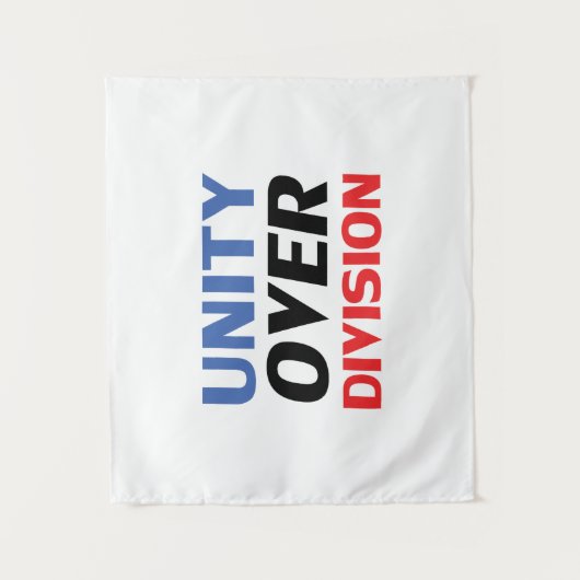 "Unity over Division" Blauw Rood Wit Zwart Wandkleed (Voorkant)