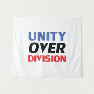 "Unity over Division" Blauw Rood Wit Zwart Wandkleed