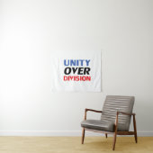 "Unity over Division" Blauw Rood Wit Zwart Wandkleed (In Situ (horizontaal))