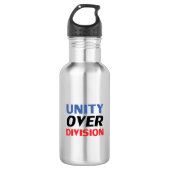 Unity over Division - blauw rood zwart Waterfles (Voorkant)