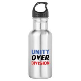 Unity over Division - blauw rood zwart Waterfles
