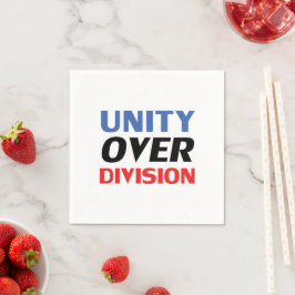 "Unity over Division" blauw rood zwart wit papier Servet