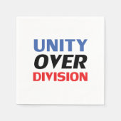 "Unity over Division" blauw rood zwart wit papier Servet (Voorkant)