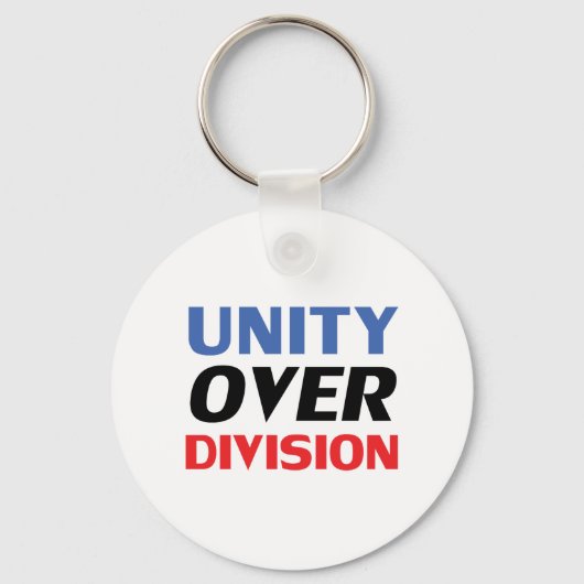 "Unity over Division" blauw, rood, zwart, wit Sleutelhanger (Voorkant)