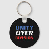 "Unity over Division" blauw, rood, zwart, wit Sleutelhanger (Voorkant)
