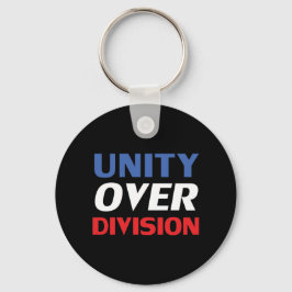 "Unity over Division" blauw, rood, zwart, wit Sleutelhanger