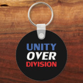 "Unity over Division" blauw, rood, zwart, wit Sleutelhanger (Voorkant)