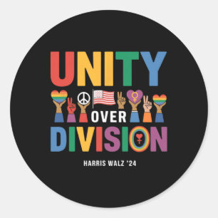 Unity over Division Pride Harris W 24 Ronde Sticker