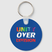 "Unity over Division" pride, lgbetq, lgbt blauw Sleutelhanger (Voorkant)