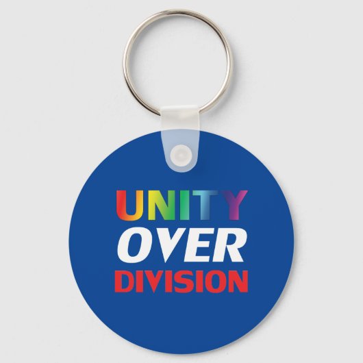 "Unity over Division" pride, lgbetq, lgbt blauw Sleutelhanger (Voorkant)