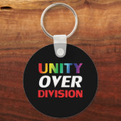 "Unity over Division" pride, lgbetq, zwart lgbt Sleutelhanger (Voorkant)