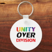 "Unity over Division" pride, lgbtq, lgbt regenboog Sleutelhanger (Voorkant)