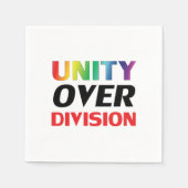 "Unity over Division" pride lgbtq lgbt witboek Servet (Voorkant)