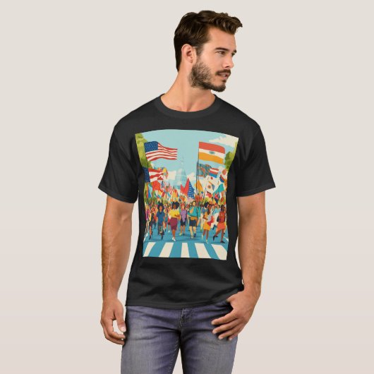 Unity Parade: het vieren van diversiteit; Verkiezi T-shirt (Voorkant volledig)