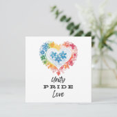 Unity Pride Liefde Bewaar de Datum Uitnodiging (Staand voorkant)