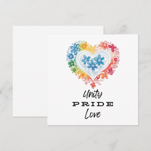 Unity Pride Liefde Dank je Bedankkaart (Voorkant / Achterkant)