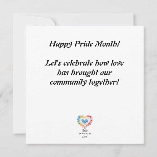Unity Pride Liefde Platte Kaart (Achterkant)