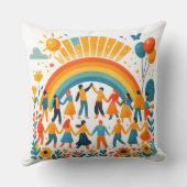 Unity Regenboog Gemeenschapsdecoratiekussen Kussen (Achterkant)