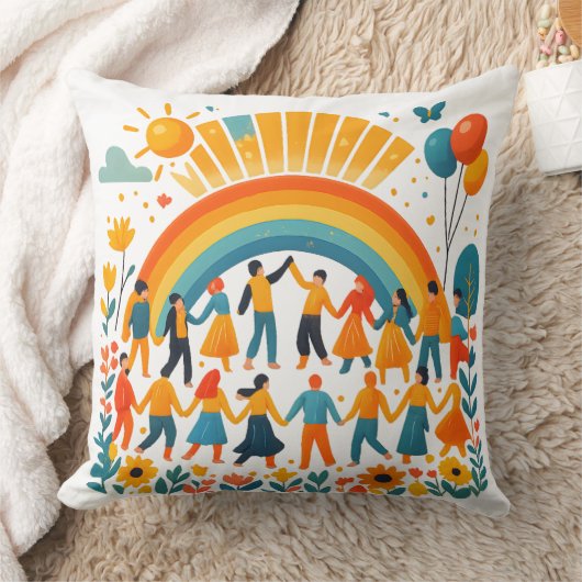 Unity Regenboog Gemeenschapsdecoratiekussen Kussen (Deken)