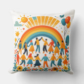 Unity Regenboog Gemeenschapsdecoratiekussen Kussen (Voorkant)