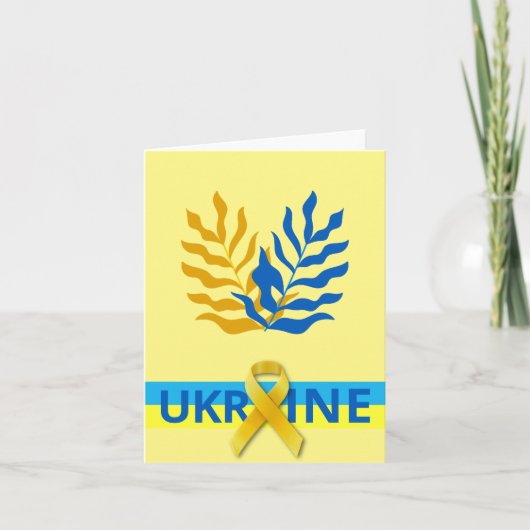 Unity Ribbon voor Oekraïense Vrede Kaart (Voorkant)