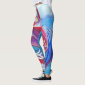 Unity roze blauwe feminine Whimsical Boho Art Leggings (Links)