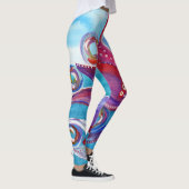 Unity roze blauwe feminine Whimsical Boho Art Leggings (Rechts)