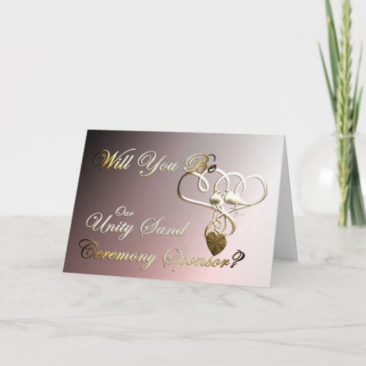 Unity san ceremonie sponsor voorstel bruiloft nodi bedankkaart (Voorkant)