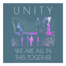 "Unity, Together" Inspiratie Magenta White Blauwgr Perfect Poster