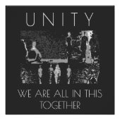 "Unity, Together" Inspirerend Wit Grijs Zwart Perfect Poster (Voorkant)