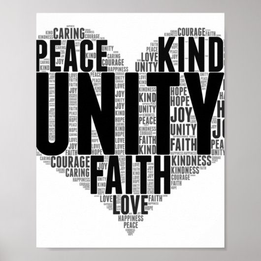 Unity WordCloud Be Kind Stop Pesten Oranje Eenheid Poster (Voorkant)