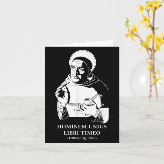 Unius Libri Philosopher Thomas Aquinas Quote Kaart (Gele Bloem)