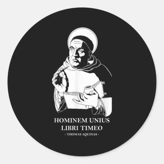 Unius Libri Philosopher Thomas Aquinas Quote Ronde Sticker (Voorkant)