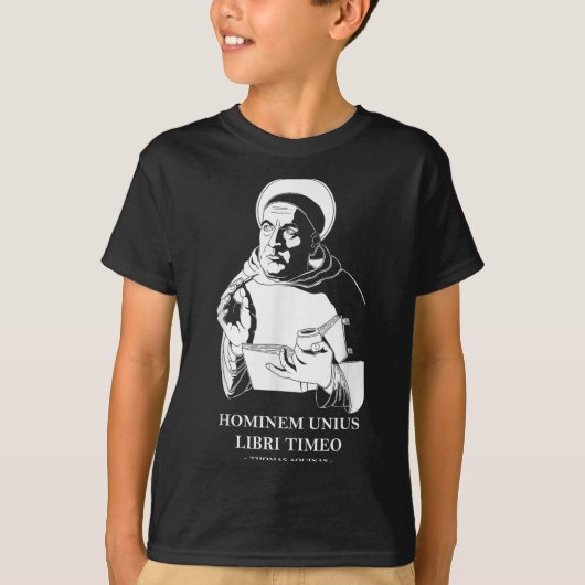 Unius Libri Philosopher Thomas Aquinas Quote T-shirt (Voorkant)