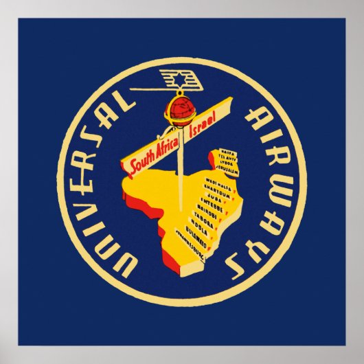 Universal Airways ~ South Africa to Israel Poster (Voorkant)