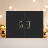 Universal Black Gold Minimalist Cadeaubon Folie Feestdagenkaart