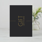 Universal Black Gold Minimalist Cadeaubon Folie Feestdagenkaart (Staand Voorkant)